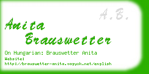 anita brauswetter business card